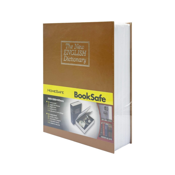 Сейф-книга з ключем для зберігання KBS-803(Brown) велика 265х20х65 см